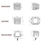 RIGID Industries DSeries PRO  Flush Mount  Diffused  Pair  Black 212513
