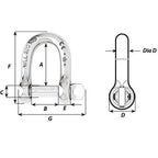 Wichard SelfLocking D Shackle  Diameter 8mm  516 1204W