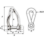 Wichard SelfLocking Twisted Shackle  Diameter 5mm  316 1222W