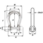 Wichard SelfLocking Bow Shackle  Diameter 6mm  14 1243W