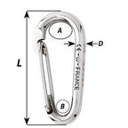 Wichard Symmetric Carbine Hook Without Eye  Length 60mm  14 2333W