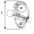 Wichard 2 Snap Shackle wFixed Eye  50mm 2471W