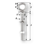 Wichard Eye Bolt  Diameter 916  Length 3532 6492W