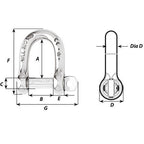 Wichard Not SelfLocking D Shackle  14mm Diameter  916 1207W