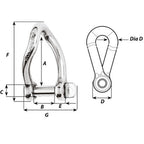 Wichard SelfLocking Twisted Shackle  10mm Diameter  1332 1225W