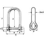 Wichard SelfLocking Large Opening Shackle  6mm Diameter  14 1263W