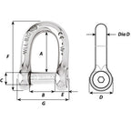 Wichard SelfLocking Allen Head Pin D Shackle  12mm Diameter  1532 1306W