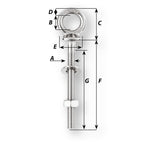 Wichard Eye Bolt  M12 x 175mm  Length 120mm 6497W