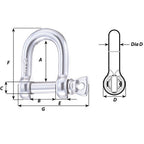 Wichard HR D Shackle  16mm Diameter  58 11208W