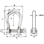 Wichard HR Bow Shackle  16mm Diameter  58 11247W