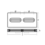 Tecnoseal Rectangular Zinc Plate Anode wInserts  12 x 6 x 1 TECDIVERSD