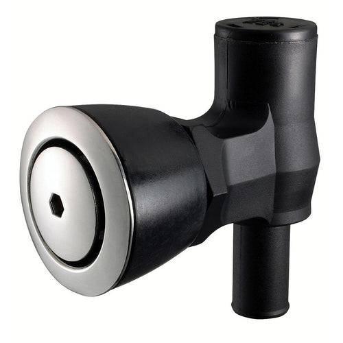 Attwood 90 PTrap Fuel Tank Vent  Flush Mount  Black wStainless Steel Vent Head 16746