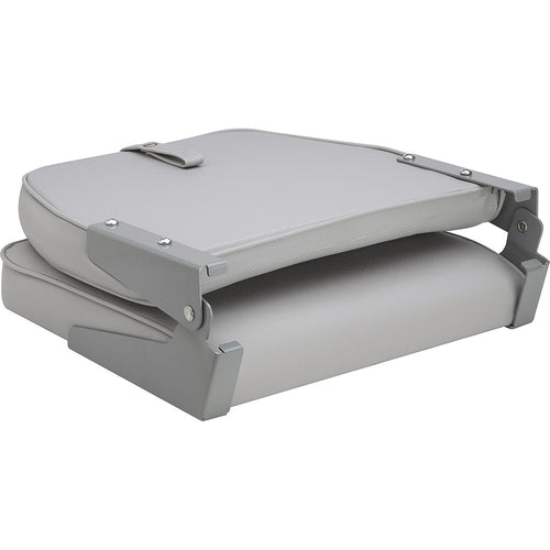 Attwood SwivlEze Low Back Padded Flip Seat  Grey 98395GY