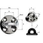 Wichard Round Pad Eye  57mm Diameter 214  Fixed 6635W